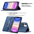 thumbnail image 3 of Iphone 11 Case Wallet Magnetic Closure Foldable Protective Anti-theft Brush Cover - Blue, 3 of 5