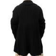 thumbnail image 3 of gbyLJF Men's Mid-length Knitted Cardigan Solid Color Turndown Collar Long Sleeve Jacket Slim Fit Full Button Down Sweater Coat, 3 of 4