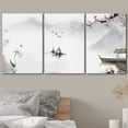thumbnail image 3 of wall26 Canvas Print Wall Art Set Red Cherry Blossoms Over Chinese Boats Nature Wilderness Illustrations Modern Art Cultural Scenic Relax/Calm for Living Room, Bedroom, Office - 24"x36"x3 Pa, 3 of 5