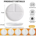thumbnail image 5 of Unbreakable Divided Plates 5PCS for Kids Adults, Compartment Plates, Lightweight Reusable Dinnerware Portion Control(5Pack-White, 9IN), 5 of 8