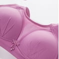 thumbnail image 3 of Bras for Women No Underwire Push up Bra Wire-Free Underwear Pullover Bra Everyday Underwear V-Neck Padded Bra Feature Hook and Eye Closure Sport Bra Style Y-314 , Purple L, 3 of 8