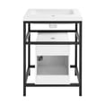 thumbnail image 6 of Ivy 24" Freestanding Bathroom Vanity in Glossy White with Matte Black Frame, 6 of 14