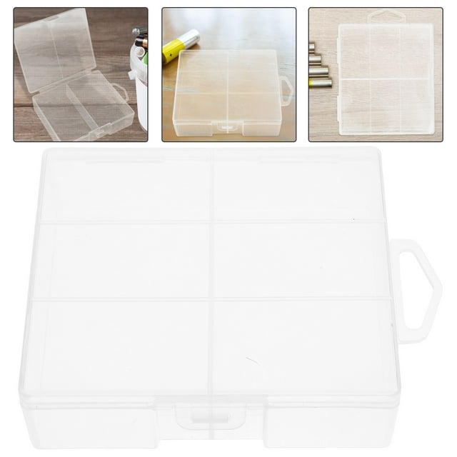 unbranded Caja Plástica Transparente Para Almacenamiento De Baterías Portátil