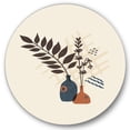 thumbnail image 2 of Designart - Vintage Boho Minimalistic Flowers I - Modern Metal Circle Wall Art, 2 of 5