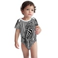 thumbnail image 2 of Yiaed Optical Zebra Illusion Print Infant Climbing Short Sleeve Onesie One-Piece Baby Bodysuit Clothes 0-12 Months -6 Months, 2 of 6