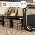 thumbnail image 5 of Full Size Bed Frame Metal Wood Headboard Footboard, Oval Heavy Duty Platform 10" Underbed Storage Space, Noise Free Support No Need Box Spring, Black, 5 of 6