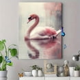thumbnail image 4 of Qisvanset 12x16 Inch 2D Flat Framed Canvas Art, Soft Pink White Elegant Swan Modern Bird Nature Lover Home Wall Decor, 4 of 5