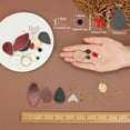 thumbnail image 3 of 1 Box DIY Make 8 Pairs Leather Geometric Earring Making Kit Including PU Flat Round Teardrop Leaf Charms Geometry Links Connectors Spacer Beads for Adults Women Earrings Making, 3 of 7