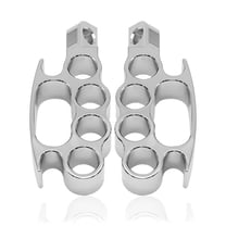 Anxingo Aluminum Motorcycle Foot Pegs Footrest Replacement for Harley-Davidson Harley Dyna Sportster-Silver