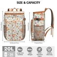 thumbnail image 2 of Floral and Leopard Aesthetic Print Backpack Cooler - 20L High Capacity, Multiple Pockets for Organization, 2 of 4