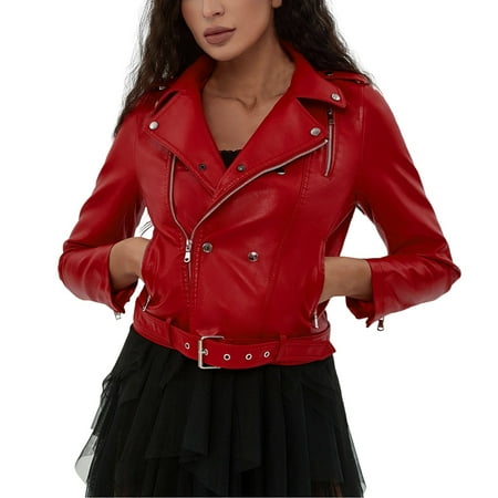 

Women s Jacket Casual Coat Zip Up Outerwear Windbreaker Black Jacket Scrub Leather Jackets For Women Jacket Women s Leather & Leather Jackets & Coats