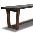 thumbnail image 3 of Grain Wood Furniture Cascais Solid Wood Bench with Industrial Base in Brown Oak Top and Base, 3 of 4