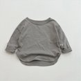 thumbnail image 2 of KPOPLK Baby Boys Long Sleeve T Shirts Kids Basic Shirts Crew Neck Solid Color Tops Casual Tees 1T 2T 3T 4T(7-8 Years,Dark Gray), 2 of 4