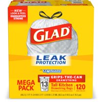 Glad Tall Kitchen Drawstring Trash Bags - 13 gal - 120 ct