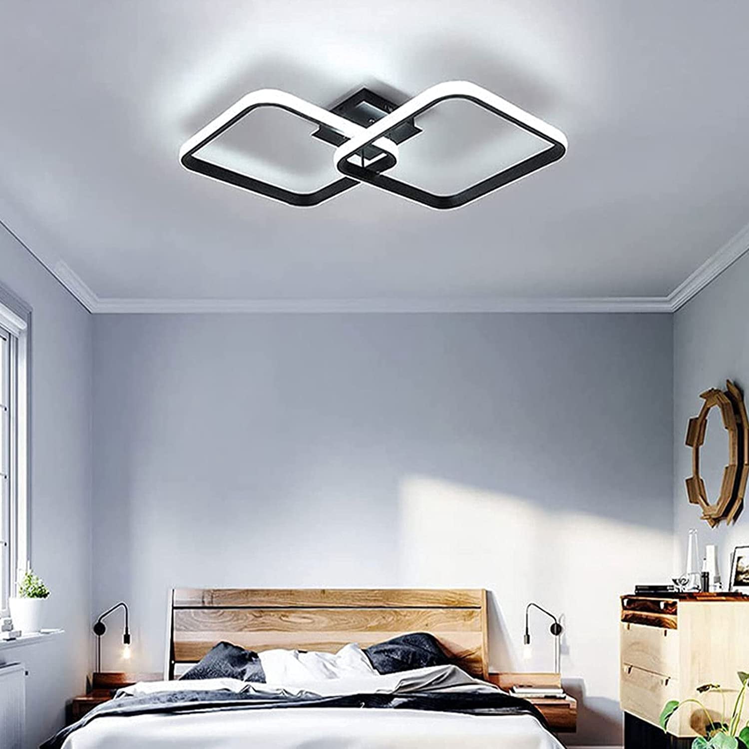 ADISUN Led Ceiling Light Modern Square Flush Mount Ceiling Lamps Fixtures for Bedroom Livingroom Cool White 6500K 42W