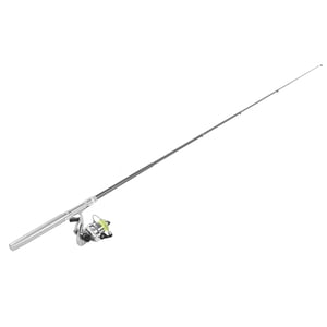 Portable Mini Pen Shape Fishing Rod Pole Pocket Retractable Fishing Rod with Reel WheelSilver,
