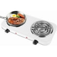 thumbnail image 1 of HLONK 2000W Double Burner  Electric Hot Plate for Cooking Portable Cooking Stove  Countertop Burner Cooktop for Kitchen  Dorm  Temperature Control  Easy to Clean  White, 1 of 8