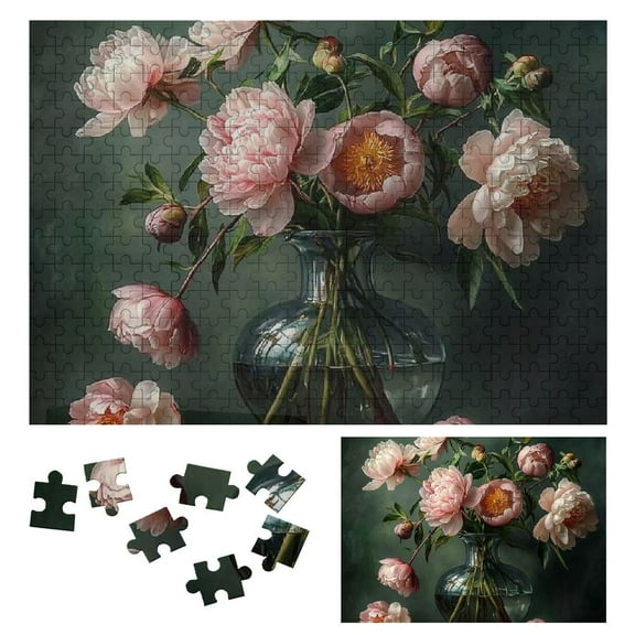 Patifu Wooden Jigsaw Puzzle Flowers - Eco-Friendly Wood Family Friends Gift 500 Pieces 300 PCS
