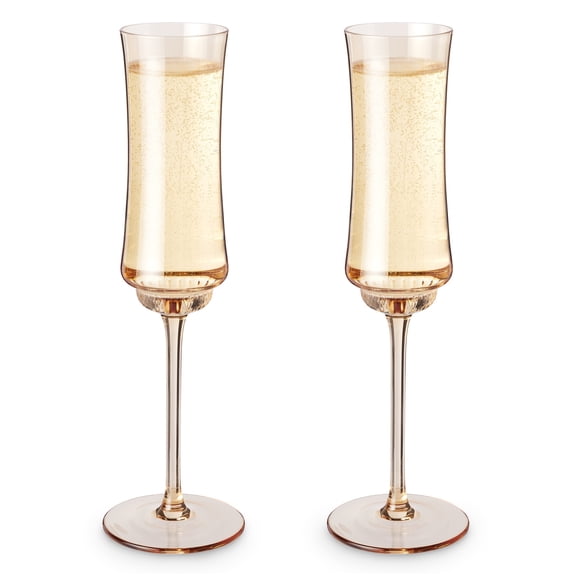Twine Tulip Champagne Flutes for Home Bar, Wedding Gifts, 7 oz Set of 2