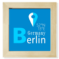 thumbnail image 1 of Berlin Geography Coordinates Trave Square Picture Frame Wall Tabletop Display, 1 of 3