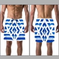 thumbnail image 3 of luoweisi Men's Beach Shorts Quick Dry Swim Trunks with Mesh Lining Blue and White Geometry S, 3 of 5