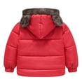 thumbnail image 4 of Mercatoo Buckle Me Baby Coat Children Solid Color Ears Cute Pocket Short Cotton Padded Children's Coat, 4 of 9