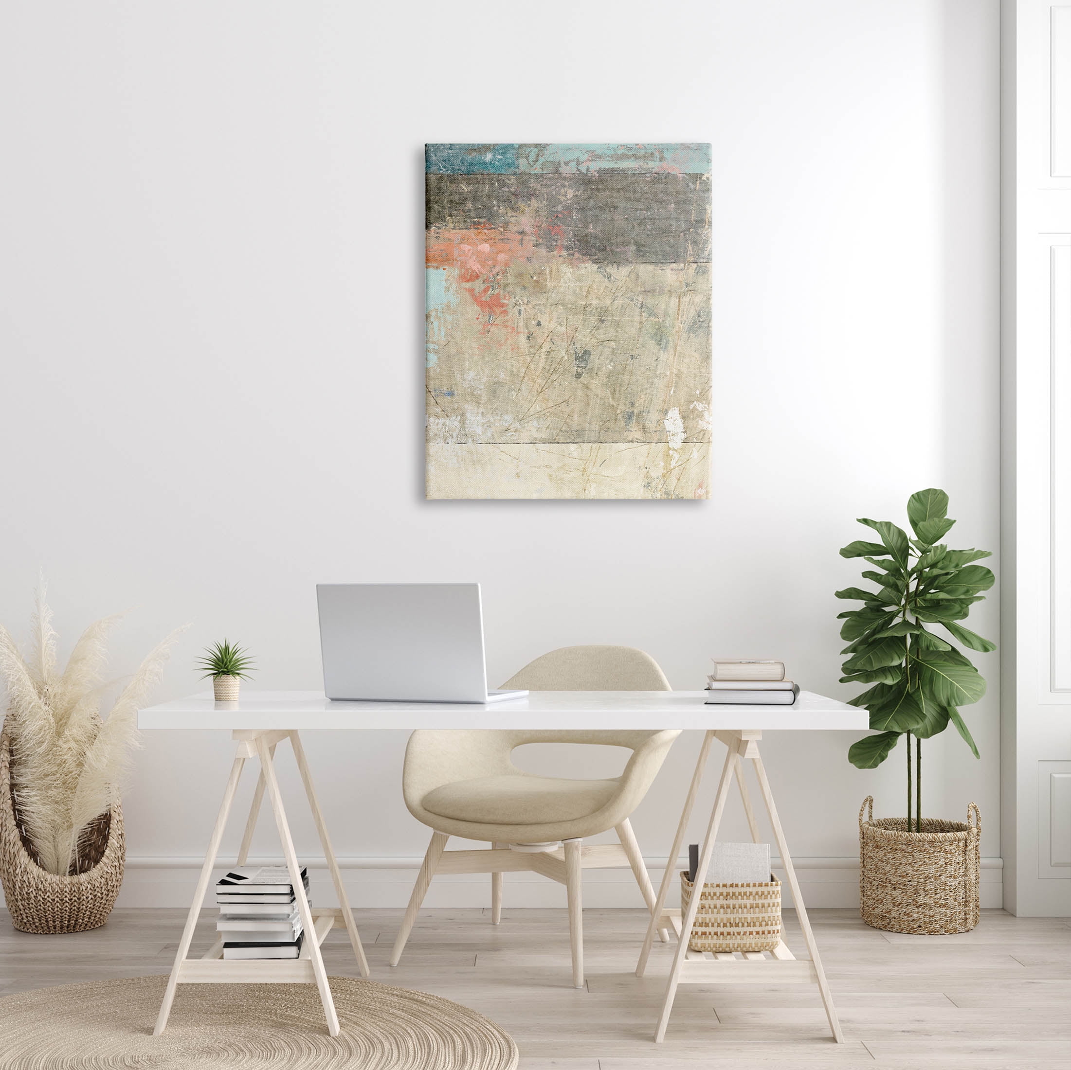 Stupell Industries Urban Layered Abstract Collage Painting Gallery Wrapped Canvas Print Wall Art, Design by Suzanne Nicoll