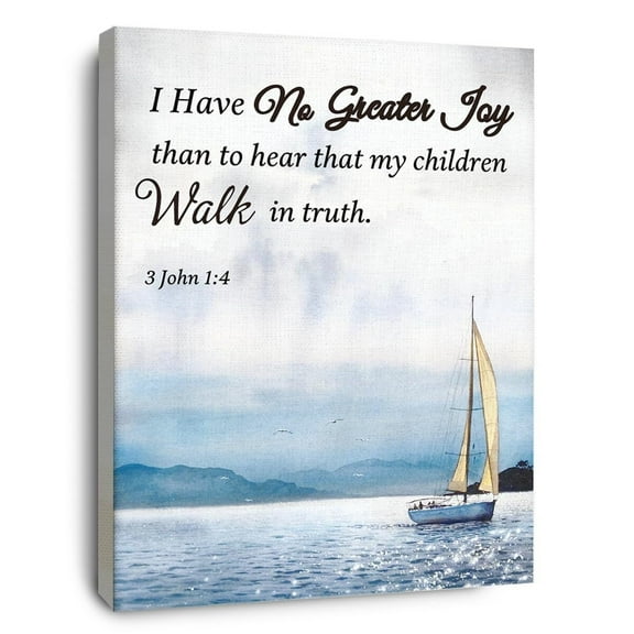 Christian Bible Scripture 3 John 1:4 I Have No Greater Joy Canvas Wall Art Prints Decoration for Home Bedroom Living Room Church,Christians Gifts