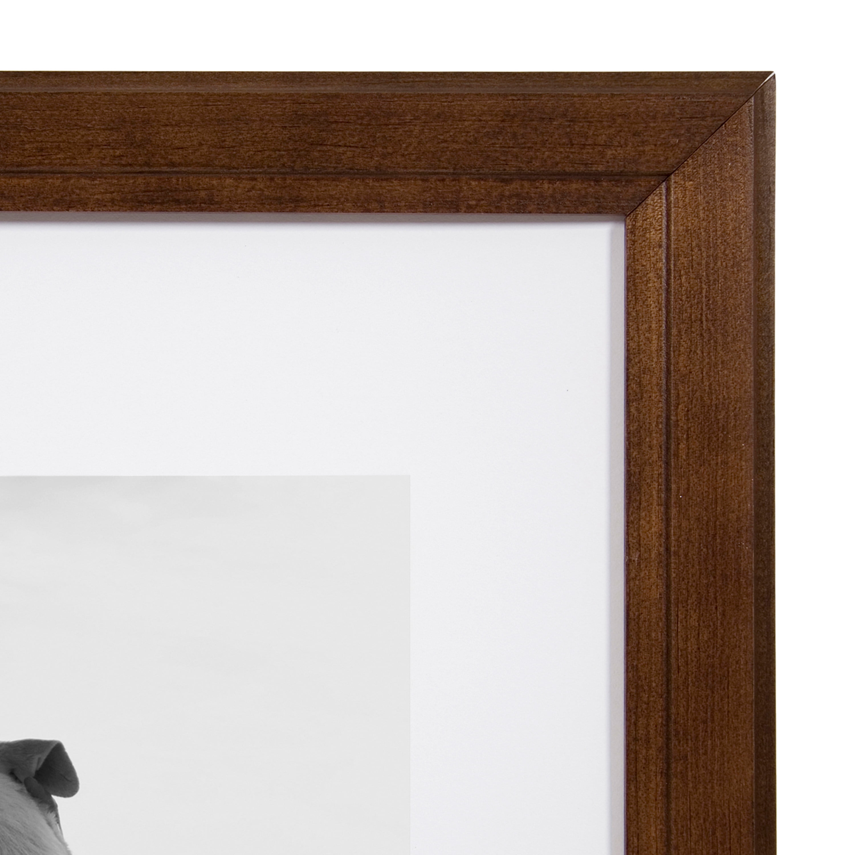 DesignOvation Kieva Solid Wood Picture Frames, Espresso Brown 11x14 matted to 8x10, Pack of 4