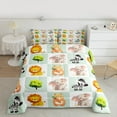 thumbnail image 2 of Manfei Kawaii Elephant Lions Queen Comforter Set,Wild Zebra Bear Bedding Sets,Green White Plaid Bedding Comforter Set For Boys Teens,Ultra Soft Home Decor Reversible,3-Piece, 2 of 8