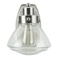 thumbnail image 5 of Aspen Creative 62060-2, One-Light Metal Bathroom Vanity Wall Light Fixture, 6 3/4" Wide, Transitional Design in Satin Nickel with Clear Seedy Glass Shade, 5 of 6