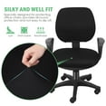 thumbnail image 4 of 2pcs  Rotating Armchair Slipcover Removable Stretch Computer Office Chair Cover Stretchy Seat Cover and Backrest Cover Set for Home Office (Black), 4 of 6