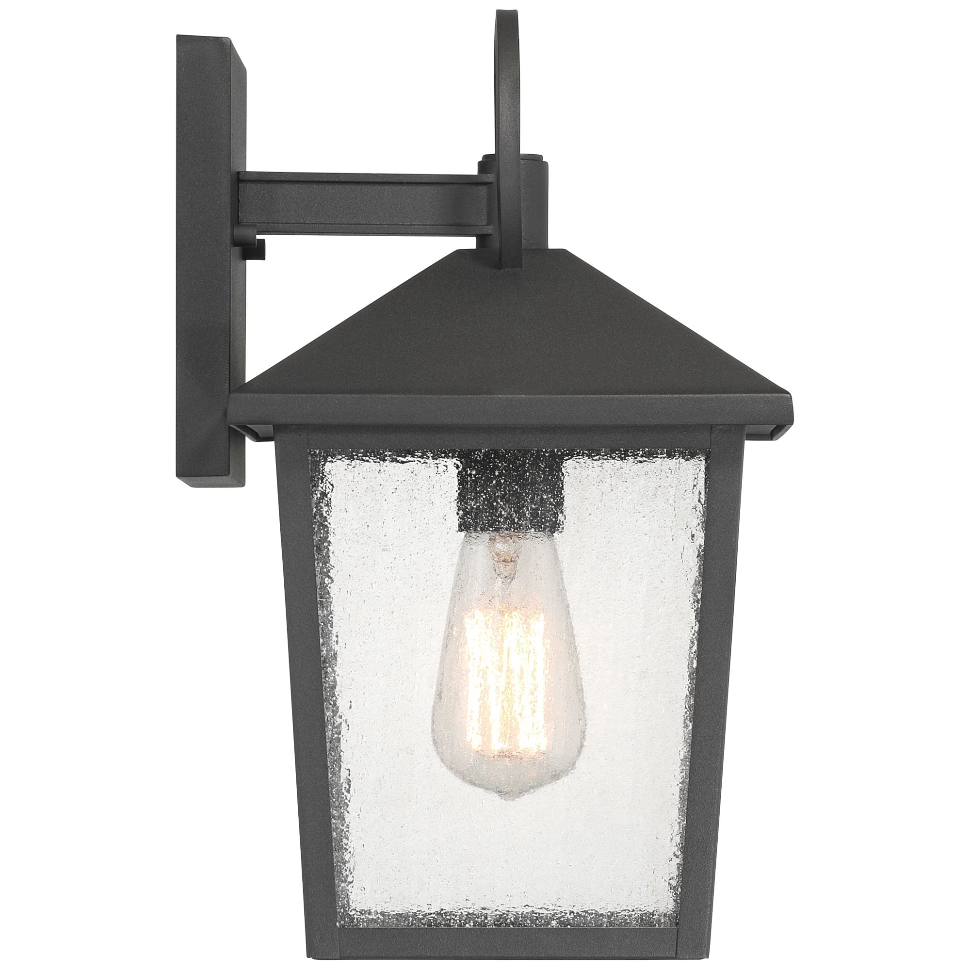 John Timberland Westmont 13 3/4" High Modern Outdoor Wall Light Fixture Mount Porch House Weatherproof Sand Black Glass Shade