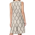 thumbnail image 2 of Flat Outline Moroccan Pattern Spring Summer Dresses for Women Fashion T-shirt Dress Casual Sleeveless Loose Sundress with Pockets, 2 of 5