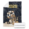 thumbnail image 2 of Happy New Year Belgian Malinois Welcome 2025 Balloon Firework Party Cozy Fleece Blanket Sheepdog Dog Lover Gifts Warm Soft Throw Blanket - 01014, 2 of 5