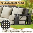 thumbnail image 3 of 3 Seat Porch Swing, Patio Swing Bench with Cup Holders & 3 Back Cushions, Swing Chair with Chains for Deck Garden Backyard,Beige, 3 of 7