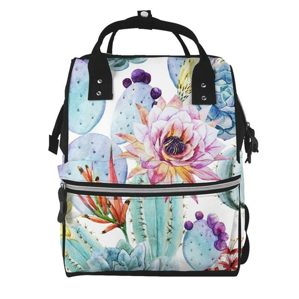 Disketp Cactus Mochila de Pañales de Gran Capacidad con Múltiples Bolsillos, Mochila de Viaje Multifuncional para Bebé, Unisex, Moderna y Resistente