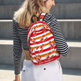 thumbnail image 4 of Lafuoo Red Lobster Pattern Canvas Backpack, Zipper Laptop Backpack Travel Bag Sports Bag Unisex-Medium, 4 of 5
