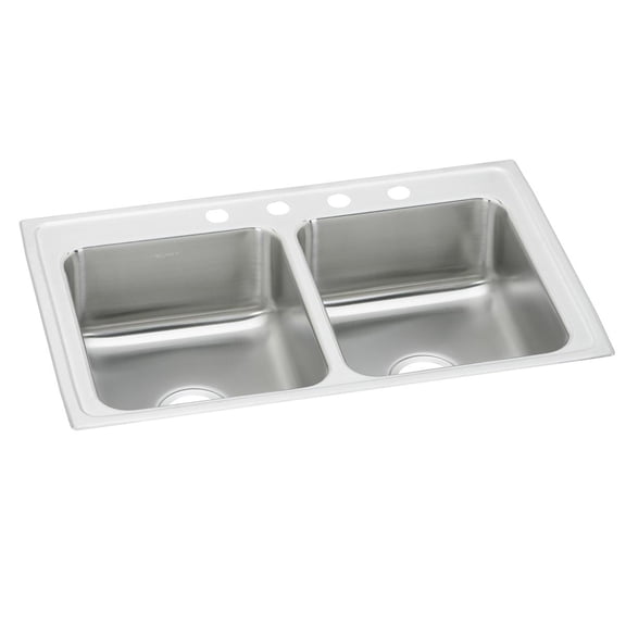 Elkay Celebrity Stainless Steel 33" x 19-1/2" x 7-1/8", Equal Double Bowl Drop-in Sink