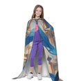 thumbnail image 4 of Honeii Exotic Blue Cat Print Poncho Cape, Cloak Coat, Snuggly Hooded Wearable Blanket, Hooded Cape For Teenagers,Halloween Costumes-Medium, 4 of 7