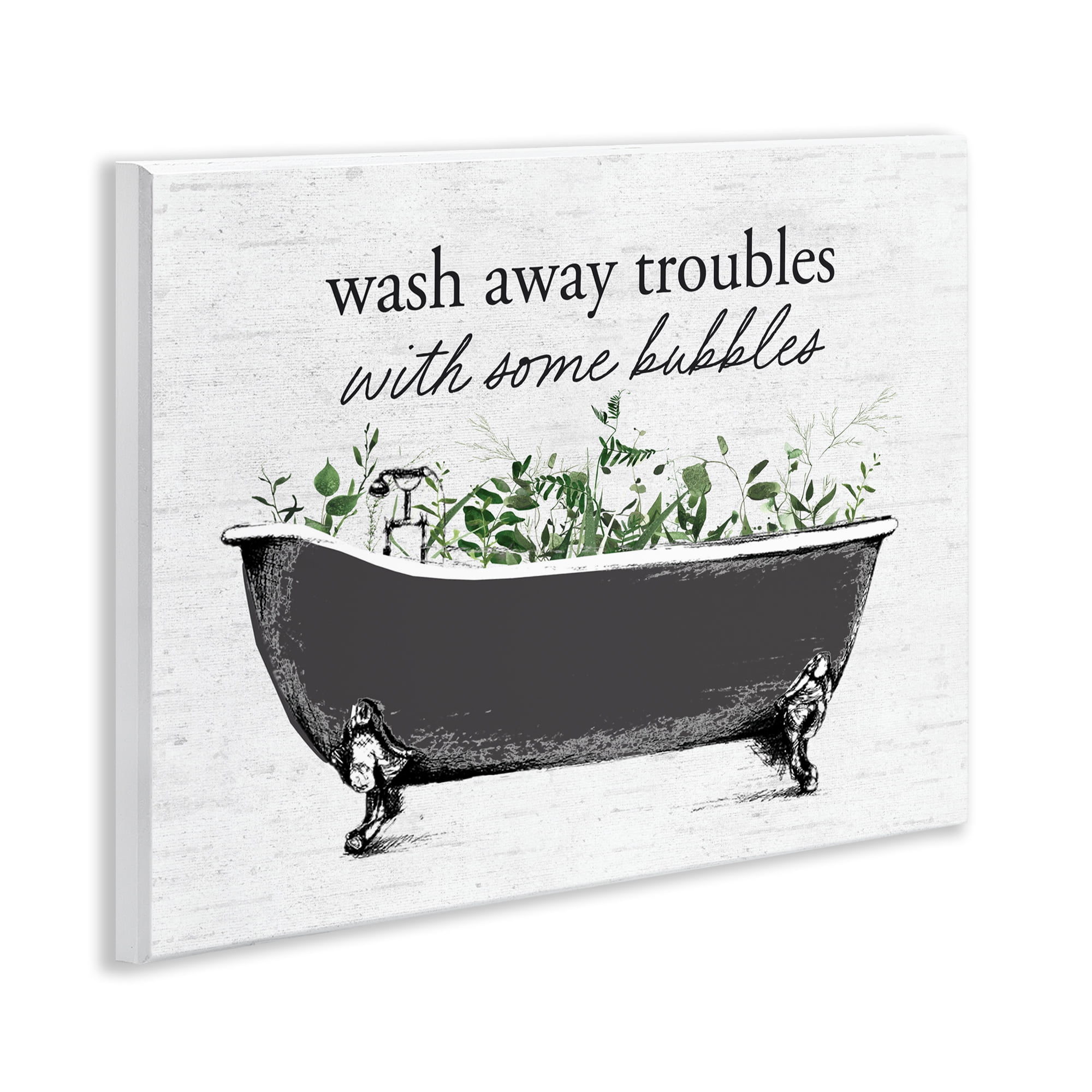 Comforting Bubble Bath Quote Wall Plaque Art, design by Lettered and Lined