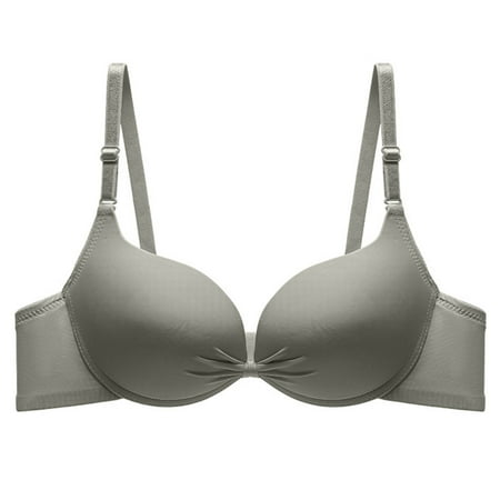 XIAfhje Bras for Women Seamless Comfort Bra Underwire Support Sexy V Plunge Bras Push Up Bras Smooth Molded Cup Clearance Adjustable Straps