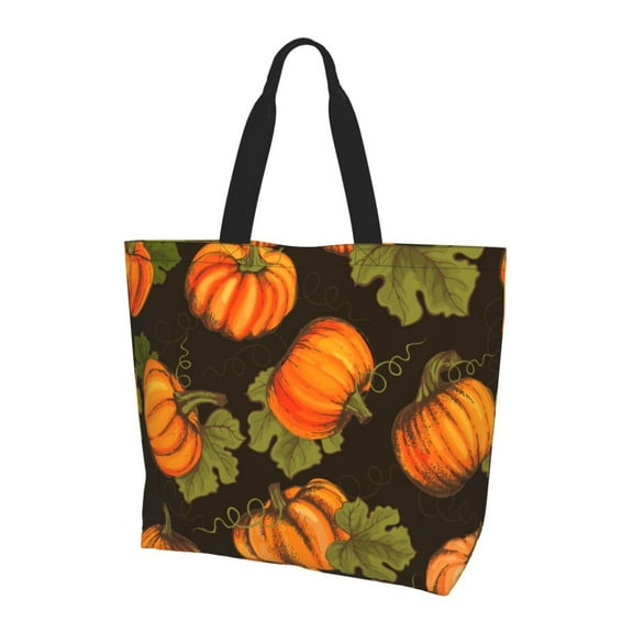 Yiaed Orange Pumpkin Print Handbag for Women Tote Purse Shoulder Bag Large Fashion Hobo Purse Handbag Shopping Tote