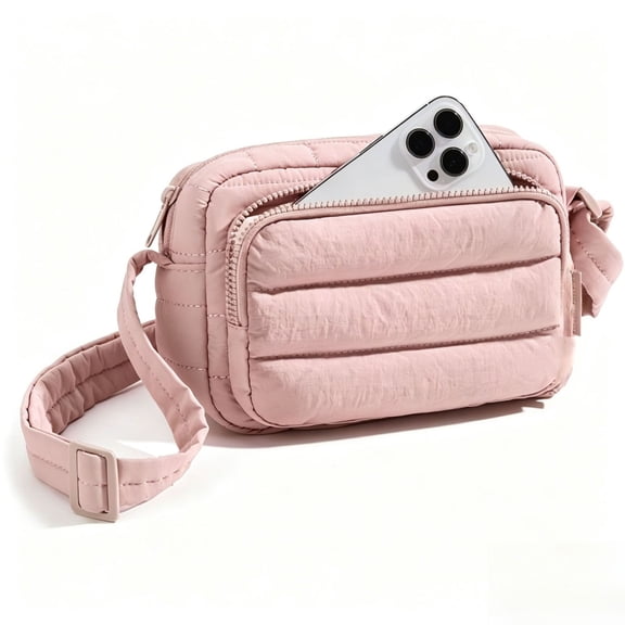 Layeeboyo Crossbody Bags for Women, Puffer Crossbody Purses for Women Blocking Slots, Handbags Wallet Small Purse | Travel Purse