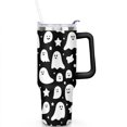 thumbnail image 2 of Happy Halloween Ghost Cup with Handle and Straws 40 oz Vacuum Insulated Halloween Travel Mug Birthday Present for Women Girls Daughter Mom Gifts for Him/Her Water Bottle, 2 of 7