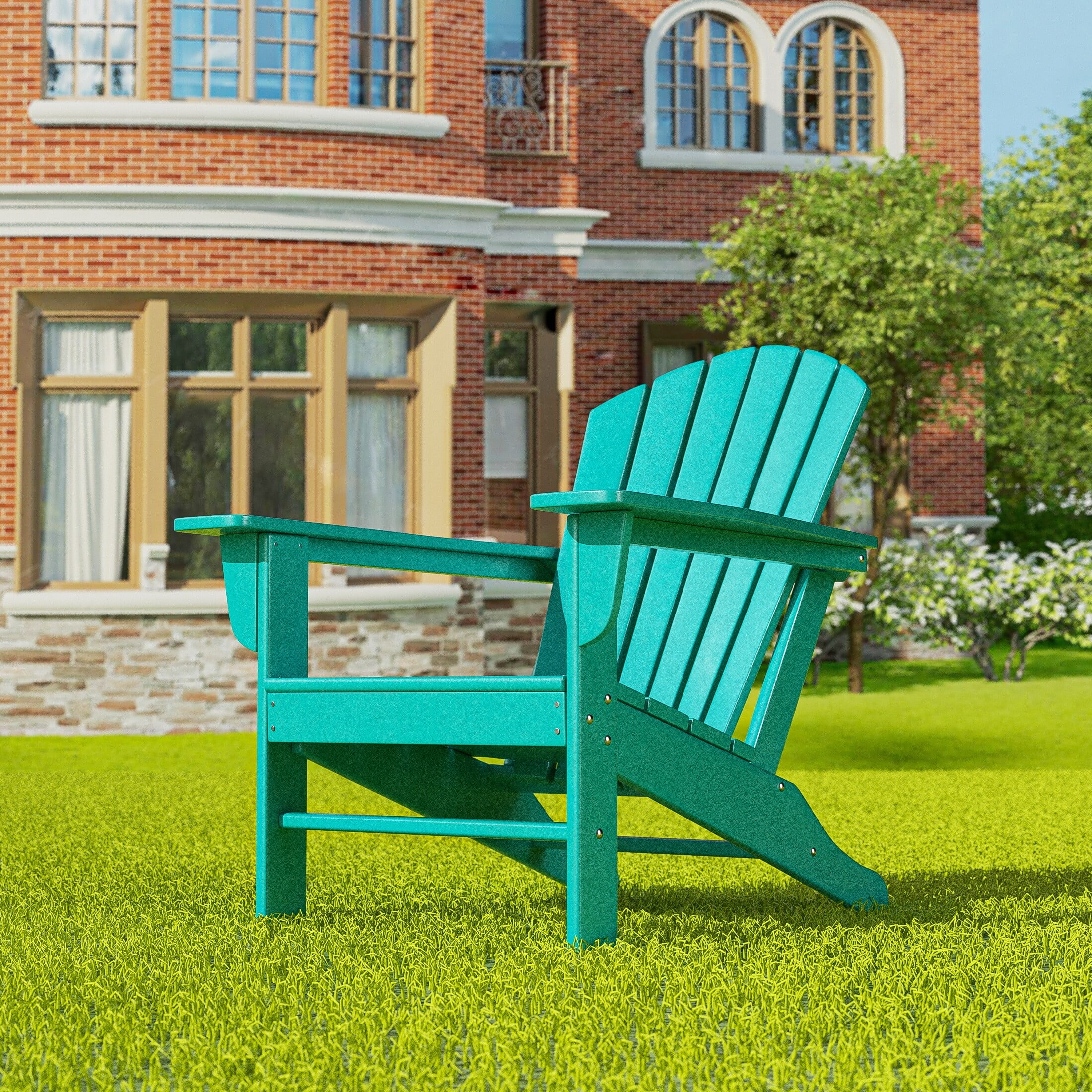 Polytrends  Altura Outdoor Eco-Friendly All Weather Poly Patio Adirondack Chair - Turquoise