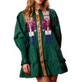 thumbnail image 1 of Robes de Fête de Noël pour Femmes Ensemble de Noël à Paillettes Robe Superposée à Paillettes Chandail de Noël Joyeuse Mini-Robe Chemise (Taille : 2TG), 1 of 5