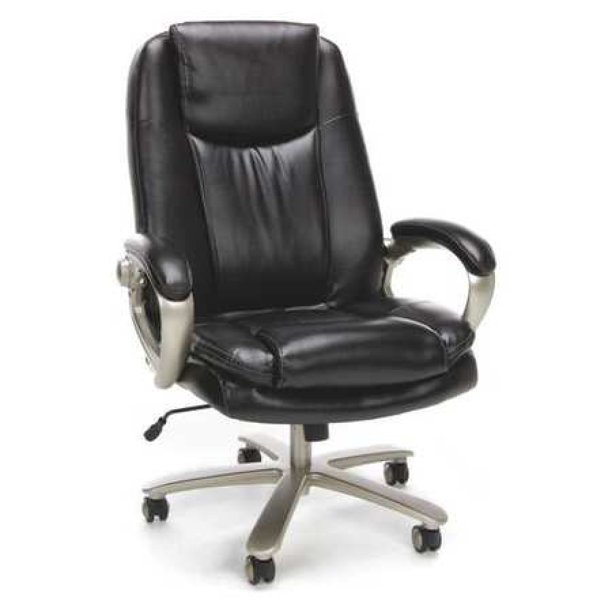 OFM Essentials Collection Big and Tall Leather Executive Office Chair with Arms, in Brown/Bronze
