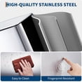 thumbnail image 2 of 40L / 10.6 Gal Kitchen Trash Can, Stainless Steel Garbage Can with Soft Close Lid, Rectangular Waste Bin with Filter, Removable Inner Bucket and Foldable Foot Pedal for Bathroom Home Office, 2 of 8