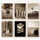 thumbnail image 2 of Póster de lienzo con diseño de botas y sombrero de vaquero del suroeste vintage, vaca de las Tierras Altas, paisaje rústico del oeste, imágenes de pared, decoración del hogar de granja, 2 of 5